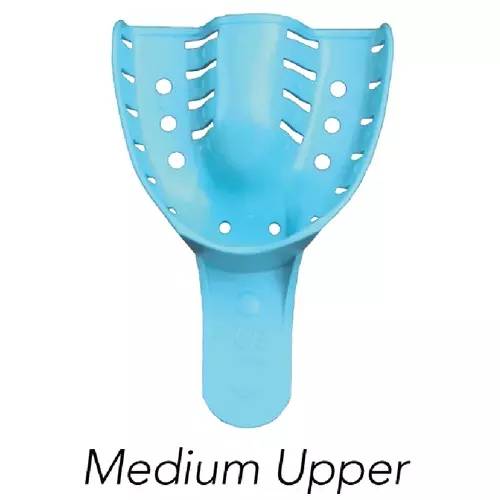 Pac-Dent 413 Opti-Tray Perforated Impression Trays Upper Medium Light Blue 12/Pk Pac-Dent 413 Opti-Tray Perforated Impression Trays Upper Medium Light Blue 12/Pk